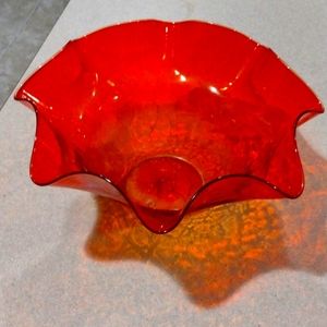 Carnival Glass Amberina crackle glass